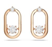 Clous d'oreilles Una, Taille ronde, Forme ovale, Blanches, Doré à l’or rose 18 carats (750/1000) OS