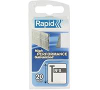 Rapid – Clous galvanisés N°8 20 mm – Fil fin, Gris – 750 pièces