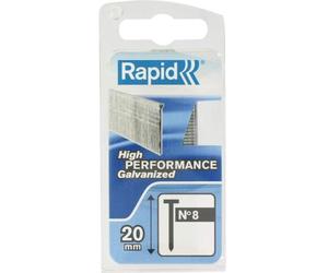 Clous galvanisés RAPID N°8/20 mm - Fil fin - Idéal pour la finition - Gris