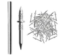 Clous pour plinthes à double tête | Clous filetés sans soudure 100 pièces - Vis de sécurité invisibles avec outil à manches pour murs en béton, cadres tableaux de chaises mobiles, canapés baptisco