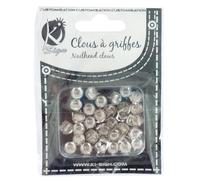Clous Rivet À Griffes Rond Ø10mm Argenté 30 Pièces