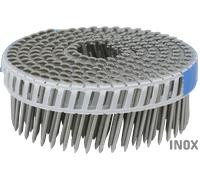 Clous rouleau 16° plat annelés LP - INOX - 45 à 90mm