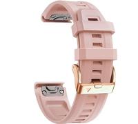 Clousism Bracelet en silicone souple 20 mm pour Garmin Fenix 7S/5S Plus/6S/5S/Instinct 2S/D2, avec boucle en silicone or rose, changement rapide de dragonne, Instinct 2S