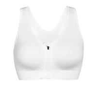 CLOUSPO Soutien-gorge de sport post-chirurgie avec fermeture éclair sur le devant sans fil avec coussinets amovibles pour le yoga et le fitness, blanc, M