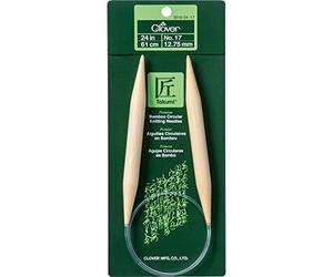 Clover 3016/24-17 Takumi Aiguilles à Tricoter circulaires en Bambou, Multicolore, 61 cm