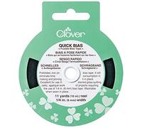 Clover Ruban de biais thermocollant Rapide 1/4" 11 m Noir