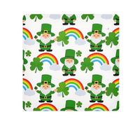 Clover Chiffon adhésif pour appareil photo Motif gnomes arc-en-ciel carré magique autocollant autocollant pour objectif de caméra protection anti-rayures pour objectifs sac de maquillage 35,1 x 35,1