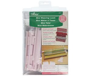 Clover CL3177 Mini Tissage à Tisser (Double) Plastique Rose 23x16.5x4 cm