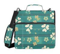 Clover Classeur à 3 anneaux avec fermeture éclair de 3,8 cm avec bandoulière et poignée, facile à transporter, sac de rangement sécurisé pour l'école/le bureau