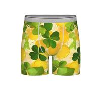 Clover Coin Boxer long pour homme respirant et extensible Motif trèfle, gris, S