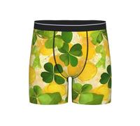 Clover Coin Boxer long pour homme respirant et extensible Motif trèfle, Noir , XL