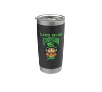 Clover Dreams Make This Leprechaun Smile St Patrick Day Gobelet isotherme en acier inoxydable double paroi