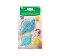 Clover Ensemble de Pompon Machine à Pompom, Résine ABS, polypropylène et Acier Inoxydable, Multifonction, 4 Pack