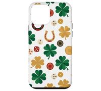 Clover Fer à Cheval avec dés Motif icône Porte-Bonheur Coque pour iPhone 12 Mini