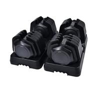 Clover Fitness Lot de 2 haltères réglables de 5 à 41 kg - Lot de 2 haltères pour gym à domicile, ajustement rapide, design compact avec bases incluses