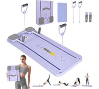 Clover Fitness Planche Reformer Pilates pliable, portable, compacte, corde élastique renforcée, jusqu'à 136 kg, kit complet pour la maison
