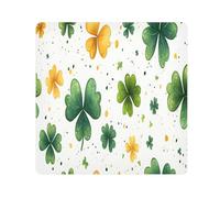Clover Gloden Pattern Tissu adhésif pour appareil photo Motif carré Tissu autocollant pour objectif anti-rayures protecteur d'objectif sac de maquillage 35 x 35 cm, multicolore, 17.7x17.7in, Moderne