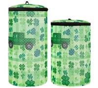 Clover Leaf Trousse de lavage pour chaussures de sport Motif trèfle porte-bonheur Vert, Clover Leaf St. Patrick's Day Clover Lucky Green Doodle, 1 size, Moderne