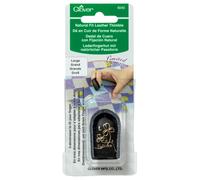 CLOVER NEEDLECRAFT, INC. Clover Limited Edition Natural Fit Leather Thimble-Large Dé à Coudre, Noir