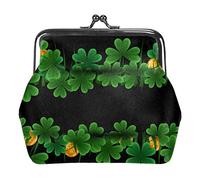 Clover Noir Porte-Monnaie Portefeuille Sac Change Pouch Cadeaux pour Femmes Enfants Filles Porte-clés