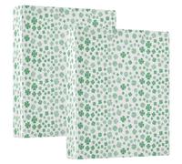 Clover Patrick Day Lot de 2 classeurs à 3 anneaux en D A4 avec 200 feuilles pour enfants, fournitures scolaires, femmes et hommes