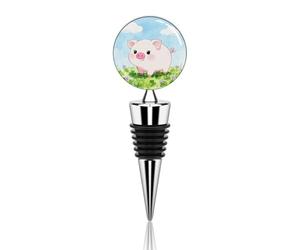 Clover Piglet Bouchon de bouteille de vin en métal mignon décoratif réutilisable sous vide anti-fuite Idéal pour économiser du vin