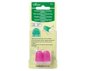 Clover Rubber Thimbles Cosses Flexibles en Caoutchouc, Moyennes, 2 pièces, Autre, 16 mm, Rose