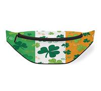 Clover - Sac banane motif trèfle pour homme et femme, sac banane pour la Saint-Patrick avec sangle réglable pour voyage, course à pied, randonnée, marche, cyclisme, Noir , Taille unique, Sacs banane