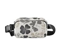 Clover Sac banane rétro simple tendance pour homme et femme Grande capacité Sac à bandoulière de voyage essentiel avec sangle réglable pour voyage, course à pied, randonnée