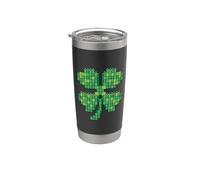 Clover Shamrock Brick Builder Happy Saint Patrick Day Gobelet isotherme en acier inoxydable double paroi