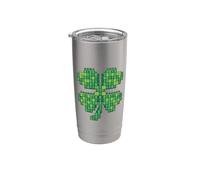 Clover Shamrock Brick Builder Happy Saint Patrick Day Gobelet isotherme en acier inoxydable double paroi
