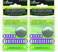 Clover soft stitch ring markers, Violet/Vert (Lot de 2)
