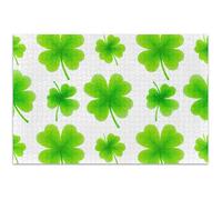 Clover St. Patrick Puzzle de feuille de 1000 pièces pour adultes, peinture artistique amusante, 75 x 50 cm