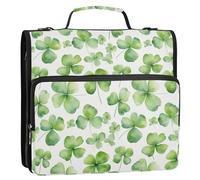 Clover Style Classeur à 3 anneaux Fermeture Éclair Sac de rangement avec bandoulière et poignée pour l'école et le bureau