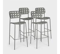 Clover YES Lot de 4 tabourets de bar en acier et polypropylène Gris