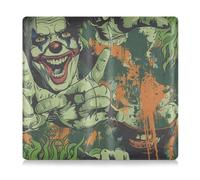 Clown aux cheveux verts avec un grand sourire et deux mains tenant le majeur en cuir pour carte grise et porte-assurance essentiels pour cartes, documents essentiels, permis de conduire, Clown aux