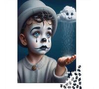 Clown Child Rain Cloud 1000 Piece for Women & Men Sad Clown Boy Portrait Fun and Challenging Family Game Gift Idea 52x38cm 1000pcs