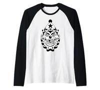 Clown de cirque clown triste abstrait Blackwork Manche Raglan