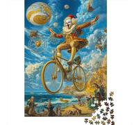 Clown de Cirque Puzzle 1000 Pièces Adultes Peinture à l'huile Idéal pour Un Cadeau Puzzle pour Accrocher Cadeau pour Les Amants Ou Les Amis Décoration Moderne 1000pcs (75x50cm)