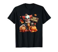 Clown Effrayant Tenant Un Panneau Happy Halloween T-Shirt