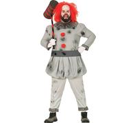 Clown Halloween Effrayant Juxtaposition d'horreur Fête d'épouvante Carnaval, Taille : 54 - 56 (XL) Couleur : Gris