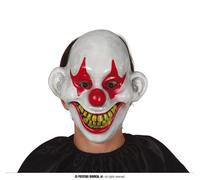 Clown Halloween Grimace Rouge Blanc Horreur Masque Pour Nuit d'épouvante Adultes Enfants Visage de Clown Amusant Frissons Effets d'épouvante Inoubliables, Couleur : Blanc