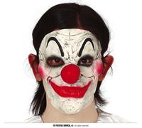 Clown Halloween Masque Effrayant Cirque Horreur Carnaval Visage Déguisement Scary Party Accessoires Stupéfiant Joker Film Costume Amusant, Couleur : Blanc