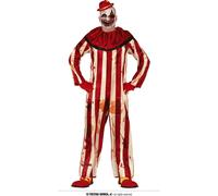 Clown Horreur Halloween Rouge Blanc Hantise Costume Horreur Masque Cauchemar Obscurité Turbulent Cirque, Taille : 48 - 50 (M) Couleur : Beige