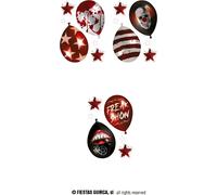 Clown Horror Ballons Déco Freakshow Différents designs Fête effrayante Fenêtre Décoration Clown sanglant Décoration Halloween sinistre, Couleur : Multicolore