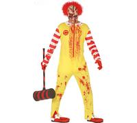 Clown mort-vivant Costume d'horreur clown zombie jaune-rouge
