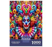Clown Tourbillon Couleur 1000 Pièces Puzzle Premium Ambiance psychédélique de carnaval Puzzle Classique Carton Épais - Ultra Dur, Anti-stress Détente, Idéal Pour Les Loisirs Indoor Amusants 52x38cm/pc