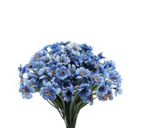 CLoxks Lot de 12 fleurs artificielles bleues pour extérieur, résistantes aux UV, ne se décolorent pas, arrangement de plantes artificielles pour intérieur et extérieur, jardin, porche, fenêtre