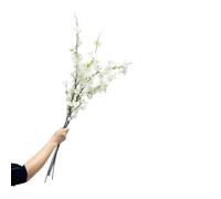 CLoxks Lot de 4 branches de cerisier artificielles en soie de 109,2 cm à longues tiges pour décoration de maison, de fête de mariage, blanc