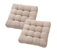 Set de 2 Galettes de Chaise,Coussin de Chaise en Lin,45x45 cm,Tissu de Lin Respirant,pour Bureau,Salle à Manger,Maison